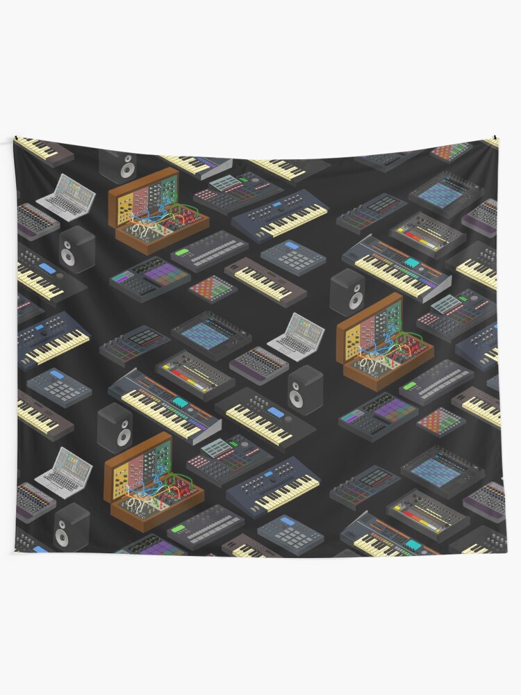 "Synthesizers for Electronic Music Producer" Tapestry by mewzeek-T  Redbubble