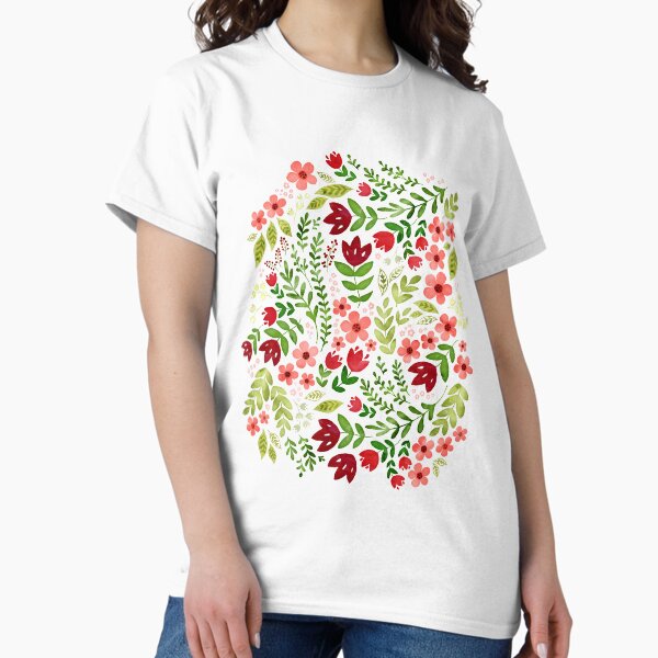 Item preview, Red and peach watercolour floral designed and sold by adenaJ.