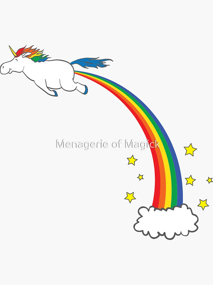 Stickers Vintage Licorne Prisme – Numéroté, Grand Arc-en-ciel, Série Rêves D'Hier