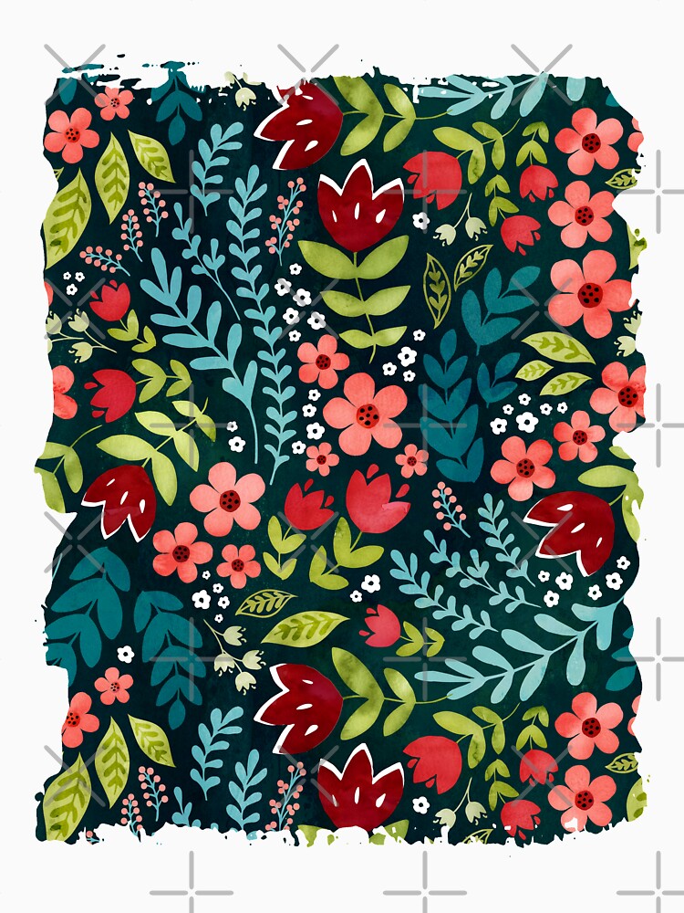 Green watercolour floral by adenaJ