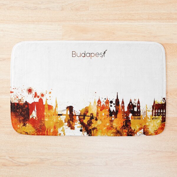 Item preview, Budapest Hungary Red Yellow Skyline designed and sold by DimDom.