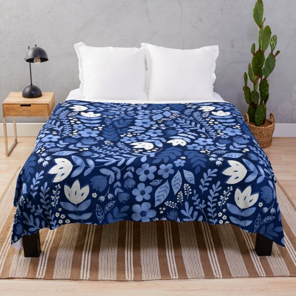 Item preview, Dark blue watercolour floral  designed and sold by adenaJ.