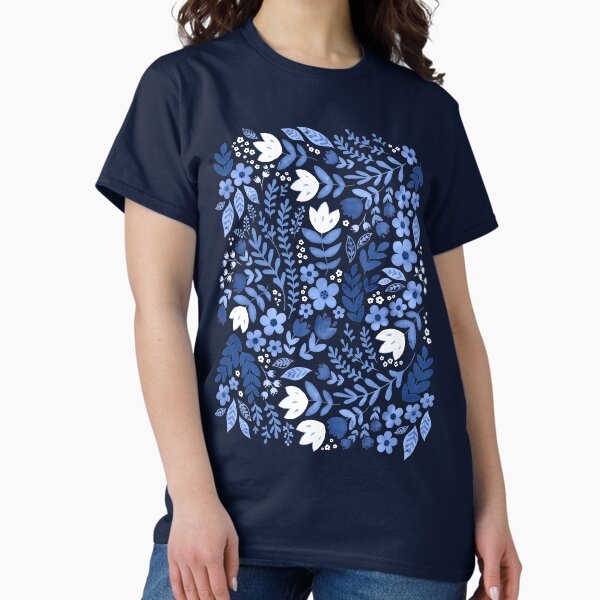 Vista previa del artículo con la obra «Acuarela floral azul oscuro», diseñado y vendido por adenaJ.