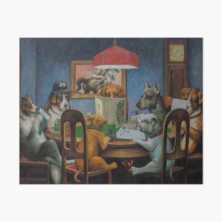 Dogs Playing D&D Art Board Print