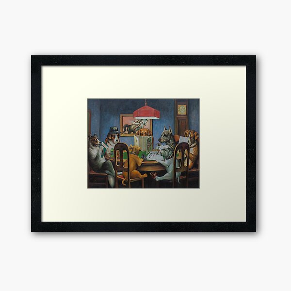 Dogs Playing D&D Framed Art Print