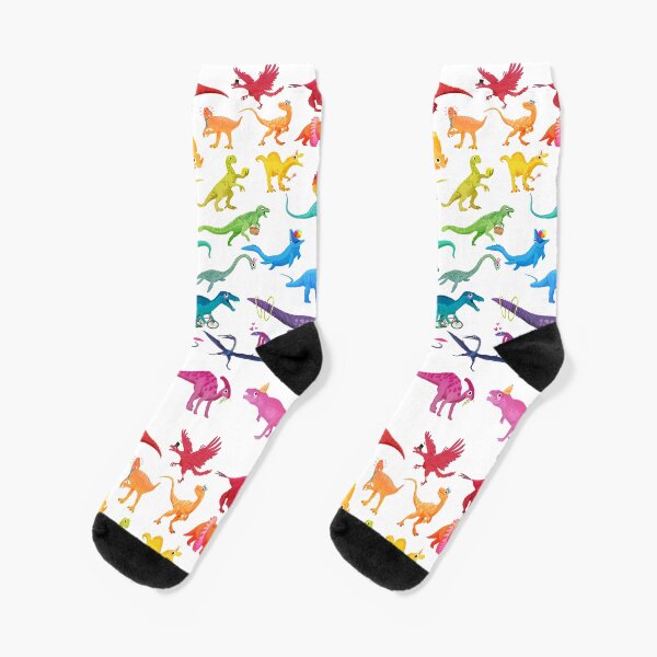 Rainbow dinos Socks