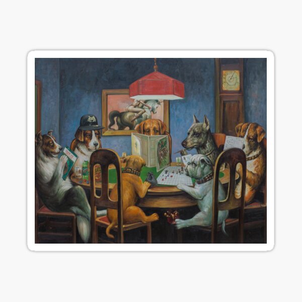 Dogs Playing D&D Sticker