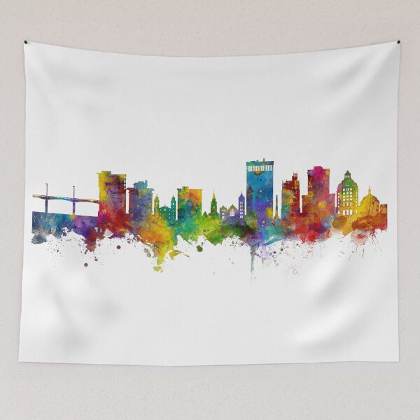 Item preview, Asheville North Carolina Skyline designed and sold by ArtPrints.