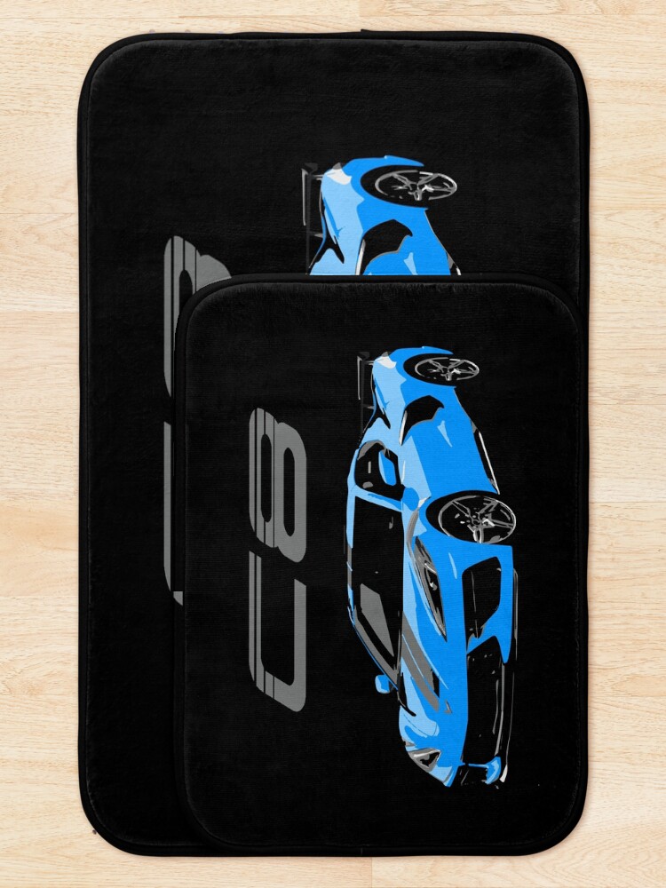 Alternate view of Blue Chevy Corvette C8 Mid Engine Bath Mat
