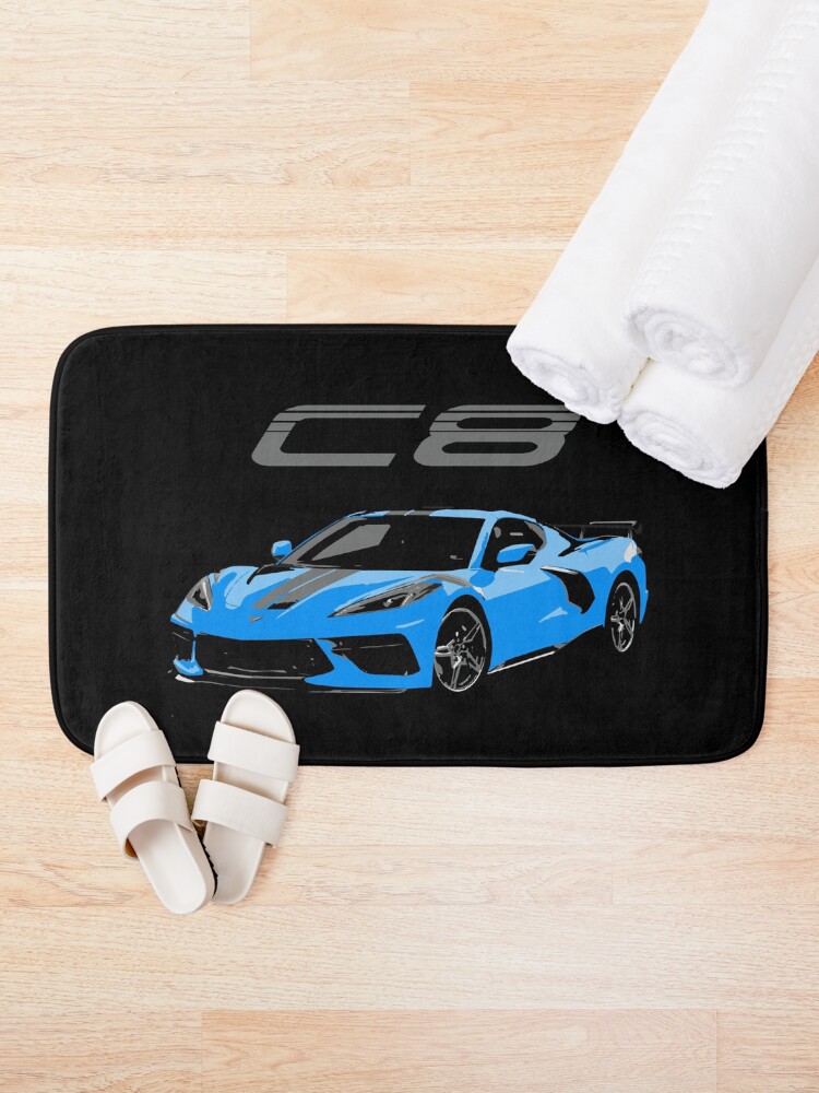 Alternate view of Blue Chevy Corvette C8 Mid Engine Bath Mat