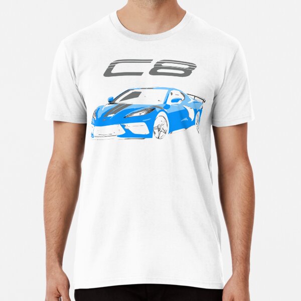 Blue Chevy Corvette C8 Mid Engine T-shirt premium