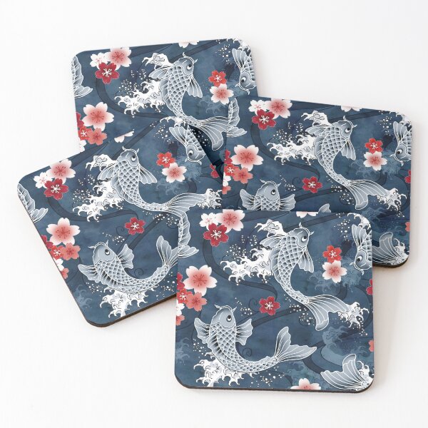 Item preview, Koi sakura blossom in blue designed and sold by adenaJ.