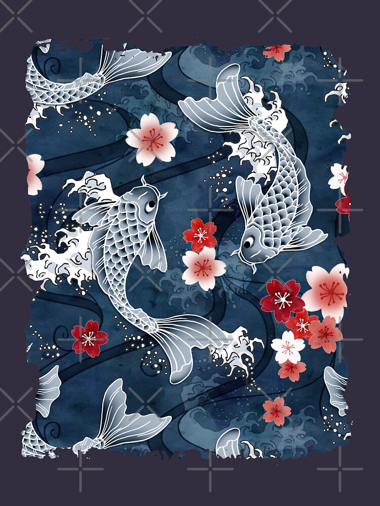 Flor de Koi Sakura en azul de adenaJ