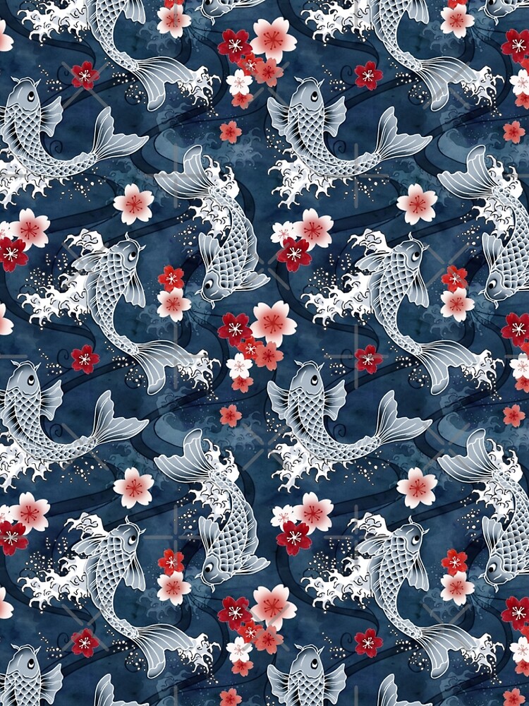 Koi sakura blossom in blue by adenaJ