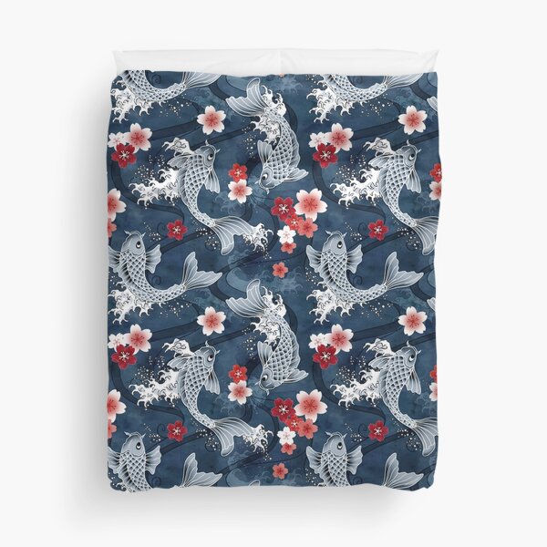 Item preview, Koi sakura blossom in blue designed and sold by adenaJ.