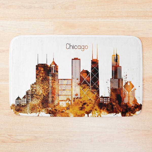 Item preview, Chicago Illinois Red Yellow Skyline designed and sold by DimDom.