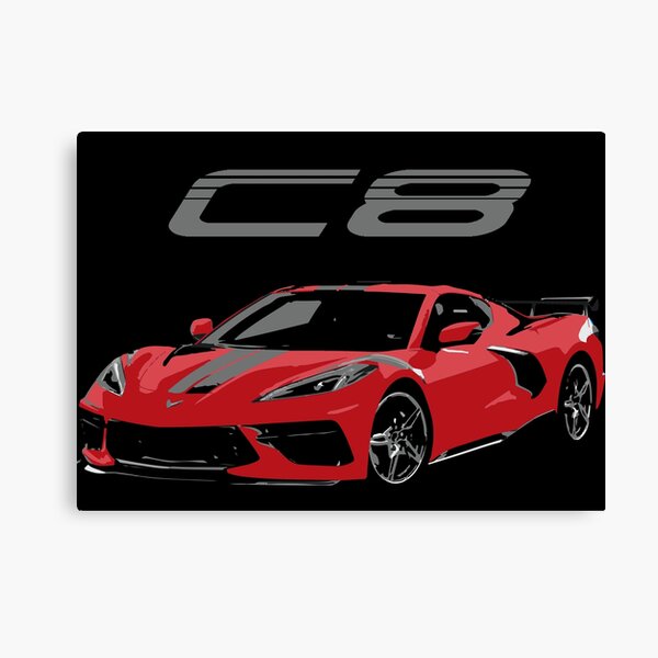 Red Chevy Corvette C8 Mid Engine Canvas Print