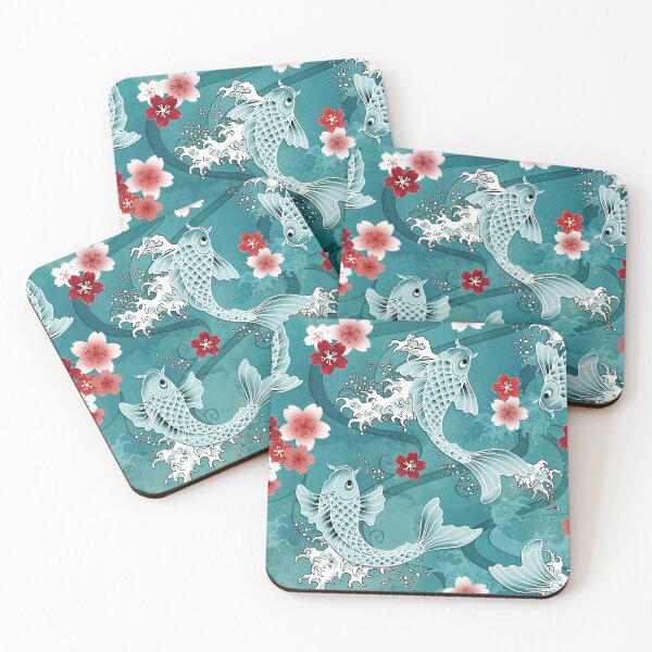 Item preview, Koi sakura blossom in turquoise designed and sold by adenaJ.