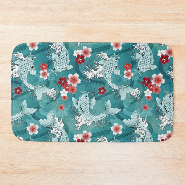 Item preview, Koi sakura blossom in turquoise designed and sold by adenaJ.