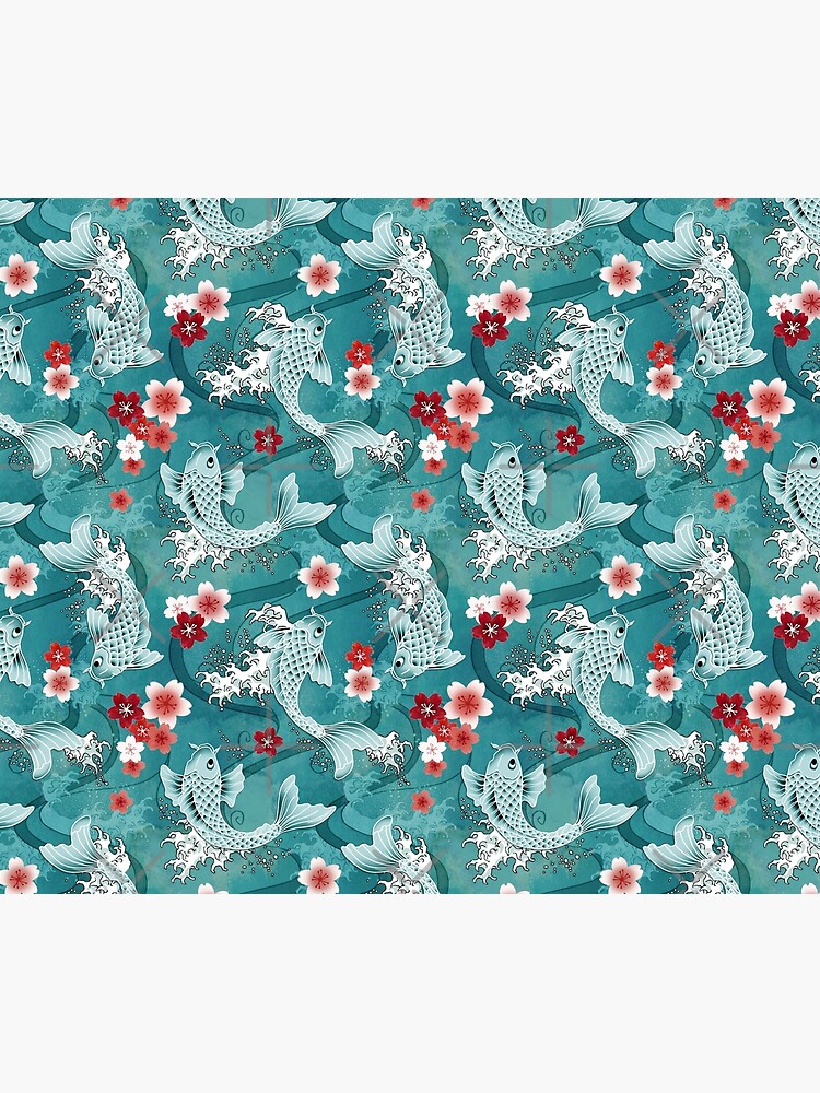 Koi sakura blossom in turquoise by adenaJ