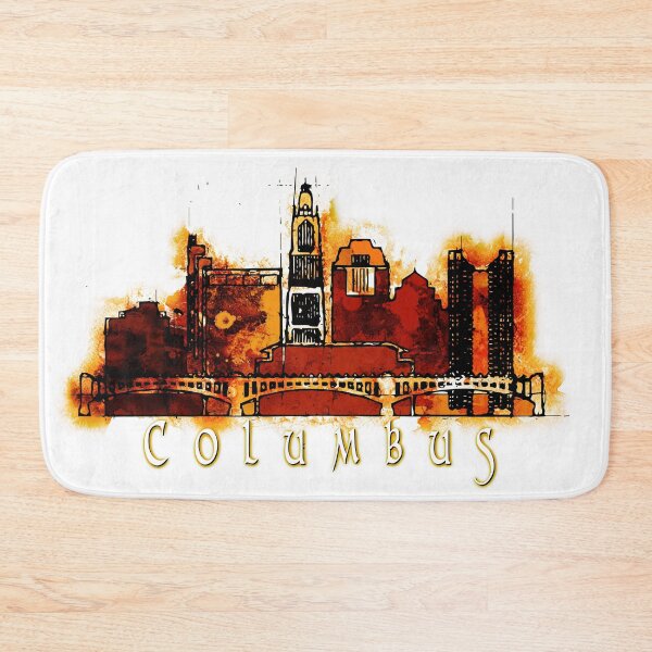 Item preview, Columbus Ohio Red Yellow Skyline designed and sold by DimDom.