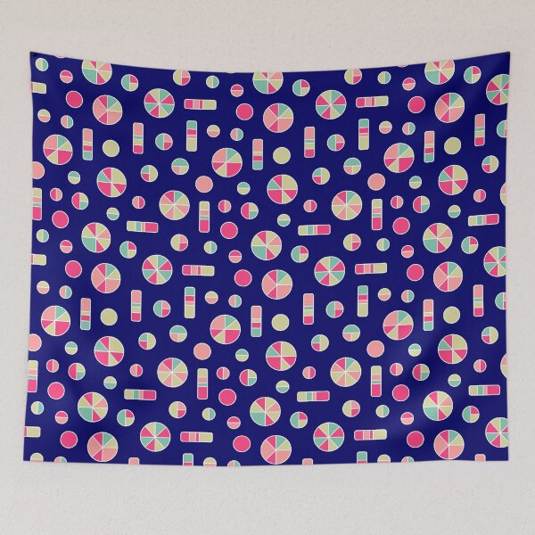 Item preview, Pi Circles and Bars Pattern 271019 - Colors v1 White Outlined on Dark Blue designed and sold by Artberry.