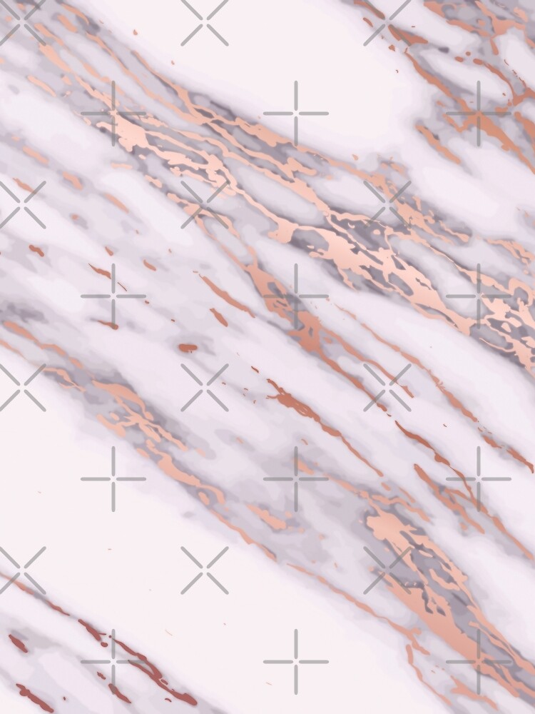 Rose Gold Intrusions On Pink Gray White Marble Metallic Texture