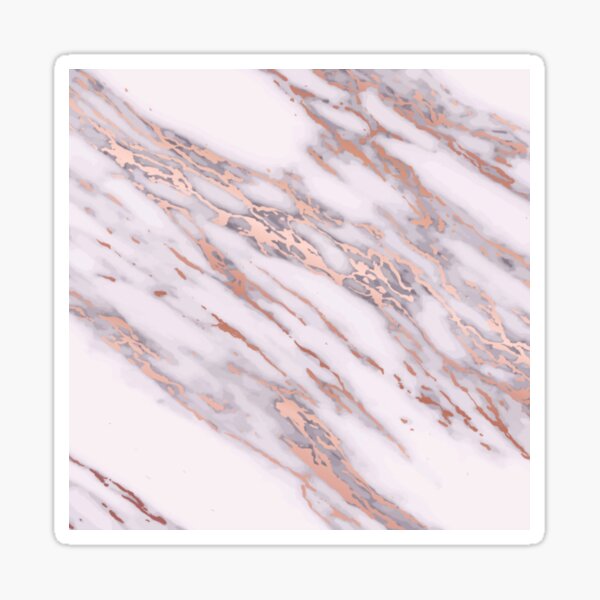 Rose Gold intrusions on pink gray white Marble metallic texture Pastel Background HD High Quality Online Store Sticker