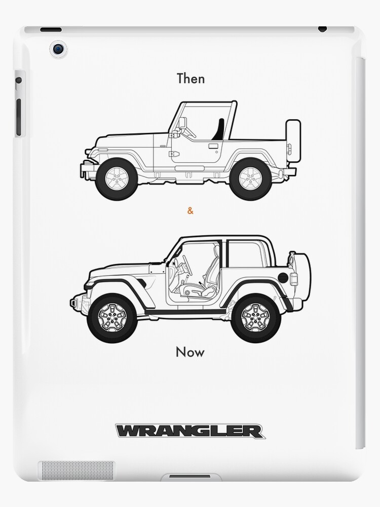 Then and Now: Jeep Wrangler (Black Outline)