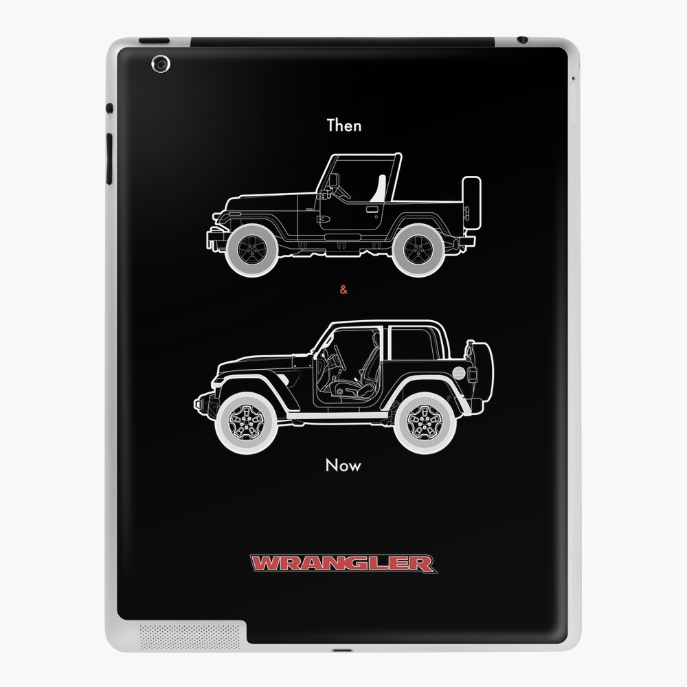 Then and Now: Jeep Wrangler (White Outline)