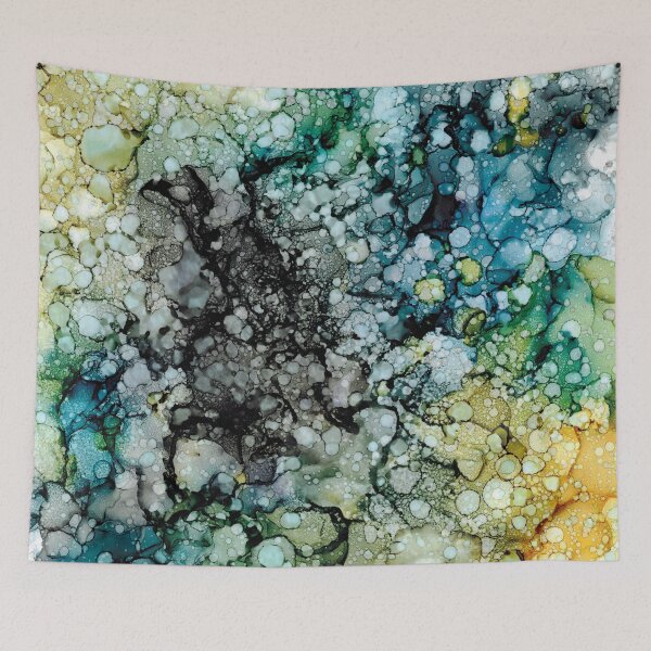 Item preview, Bubbles in the Sand: Original Alcohol Ink Abstract Painting designed and sold by herzart.