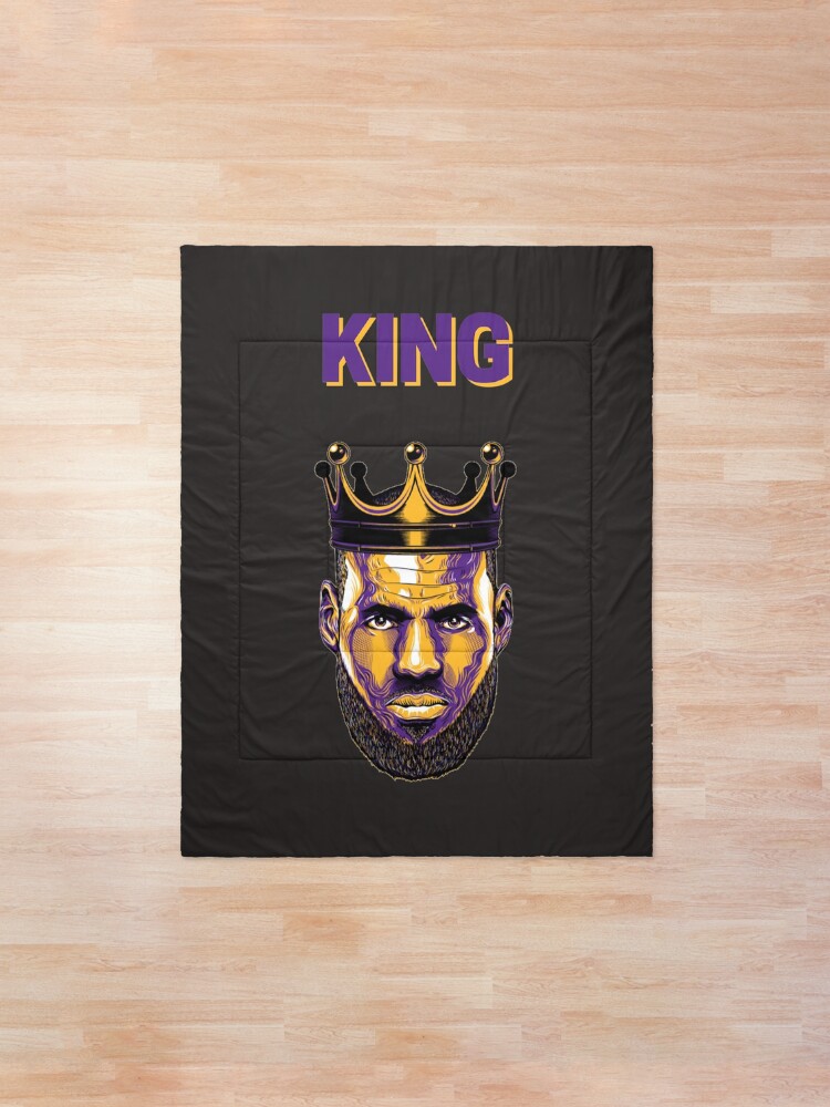 Lebron James King James Crown Lakers Comforter By Funnymonkey Redbubble