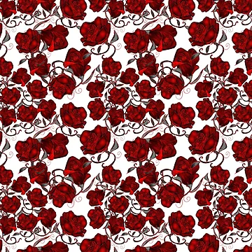 Artwork thumbnail, Red Roses Pattern by bloomingvine