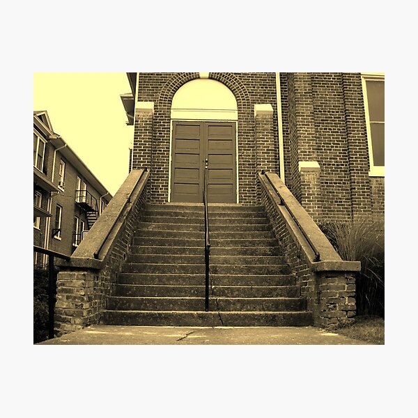 Ex-Church Steps and Entrance Photographic Print