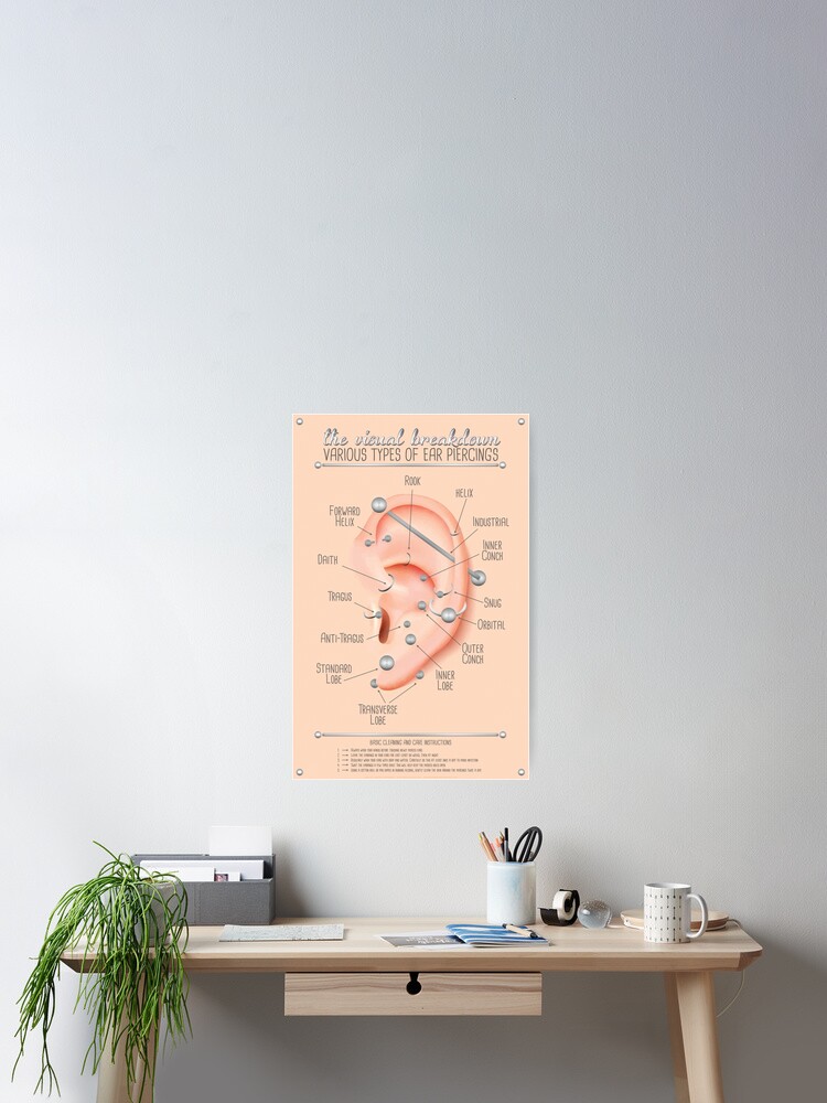 Ear Piercing Chart Poster