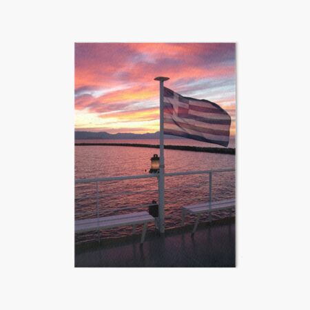 Greek flag....Corfu, Greece Art Board Print