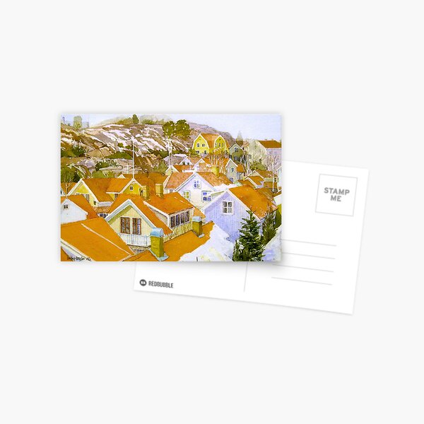 Rooftop landscape Lysekil Postcard