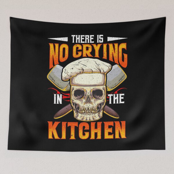 Item preview, Funny Skull Kitchen Culinary Cook There Is No Crying In The Kitchen designed and sold by UniQueensShop.
