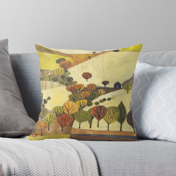 Autumn Trees Landscape Throw Pillow