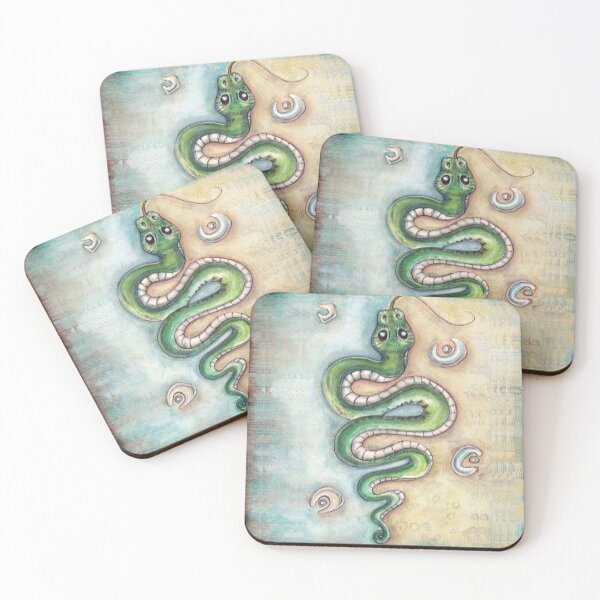 Item preview, Green Snake between sand and water designed and sold by Patrizia  Ambrosini.