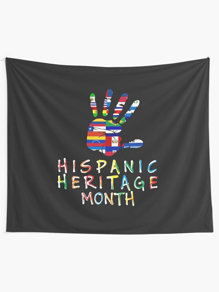 Hispanic Heritage Month All Latin Countries Flags Hand Print Pride Tapestry For Sale By Alenaz 8720