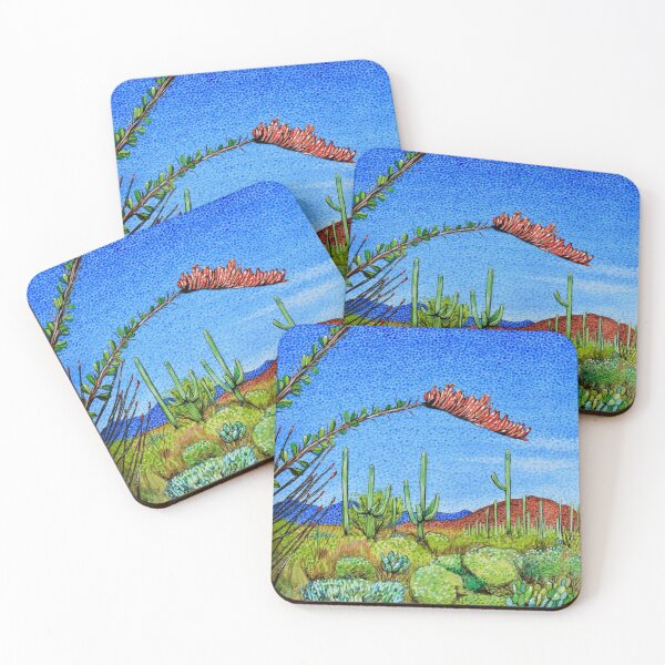 Item preview, Pointillist Sonoran Desert Landscape designed and sold by teressajackson.