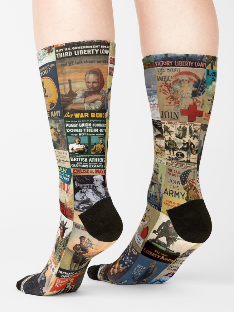 "World War I Posters" Socks by MontageMadness Redbubble