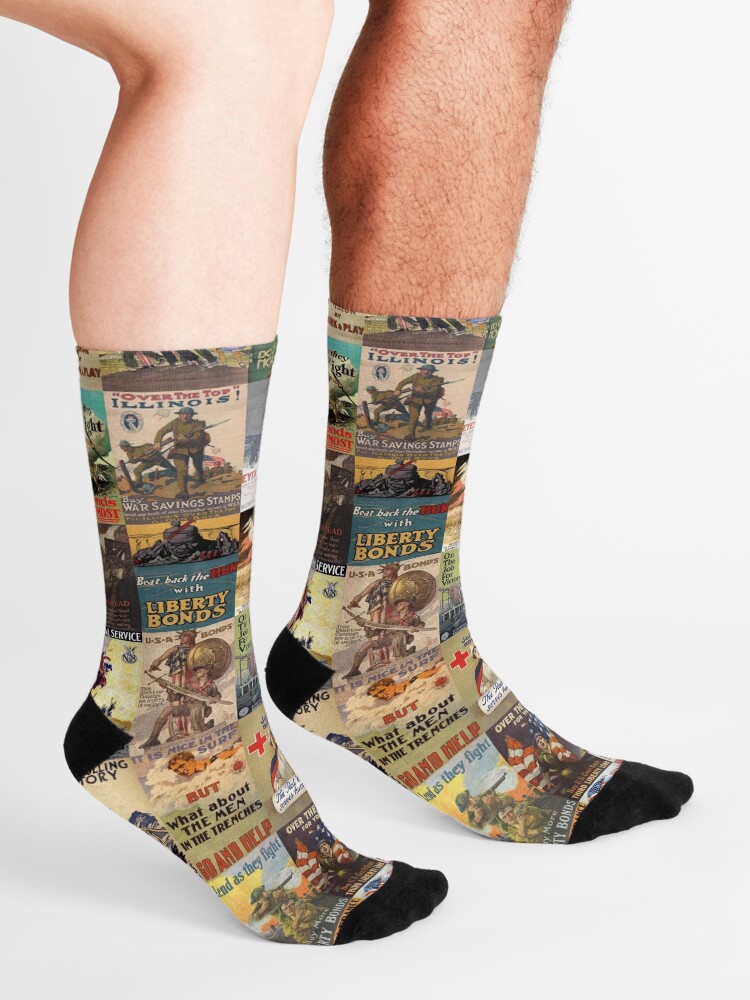 "World War I Posters" Socks by MontageMadness Redbubble