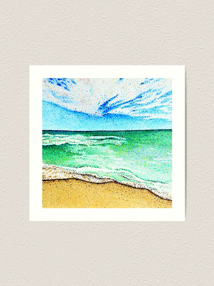 pointillism art beach