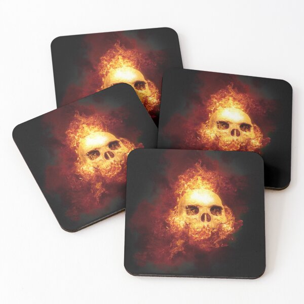 Item preview, Burning skull on hellfire shirt designed and sold by francodelgrando.