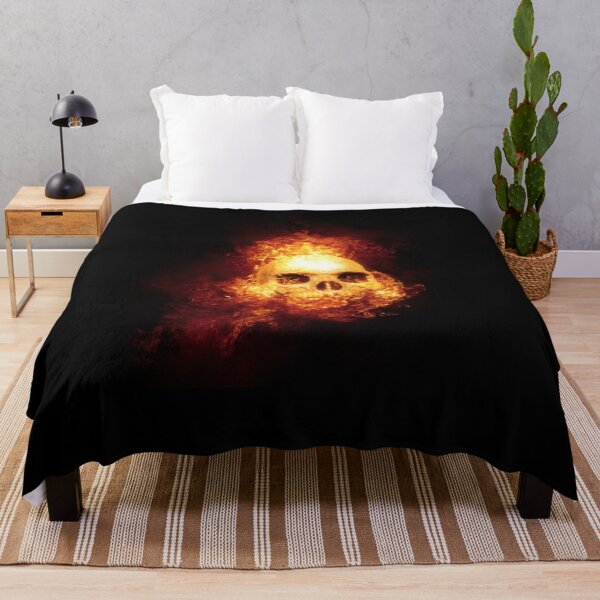 Item preview, Burning skull on hellfire shirt designed and sold by francodelgrando.