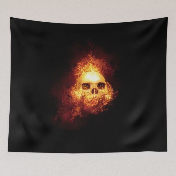 Item preview, Burning skull on hellfire shirt designed and sold by francodelgrando.