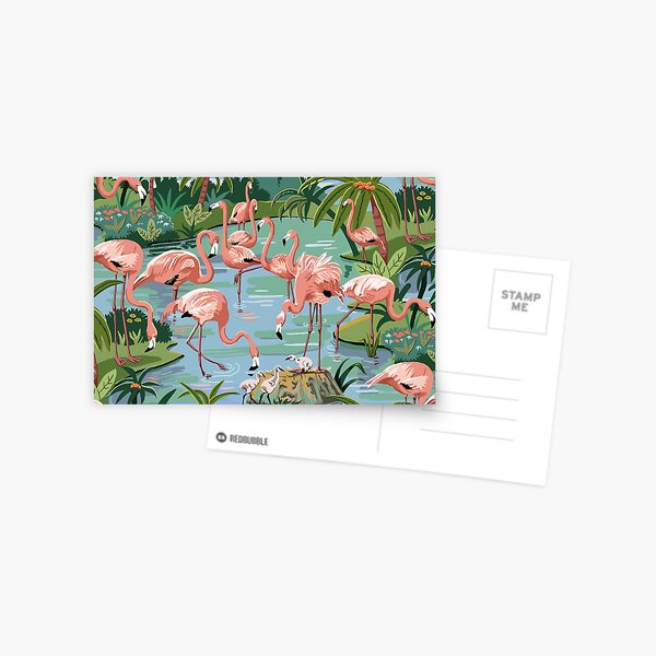 Item preview, Flamingo Lagoon Vintage Style Paint by Number designed and sold by vinpauld.
