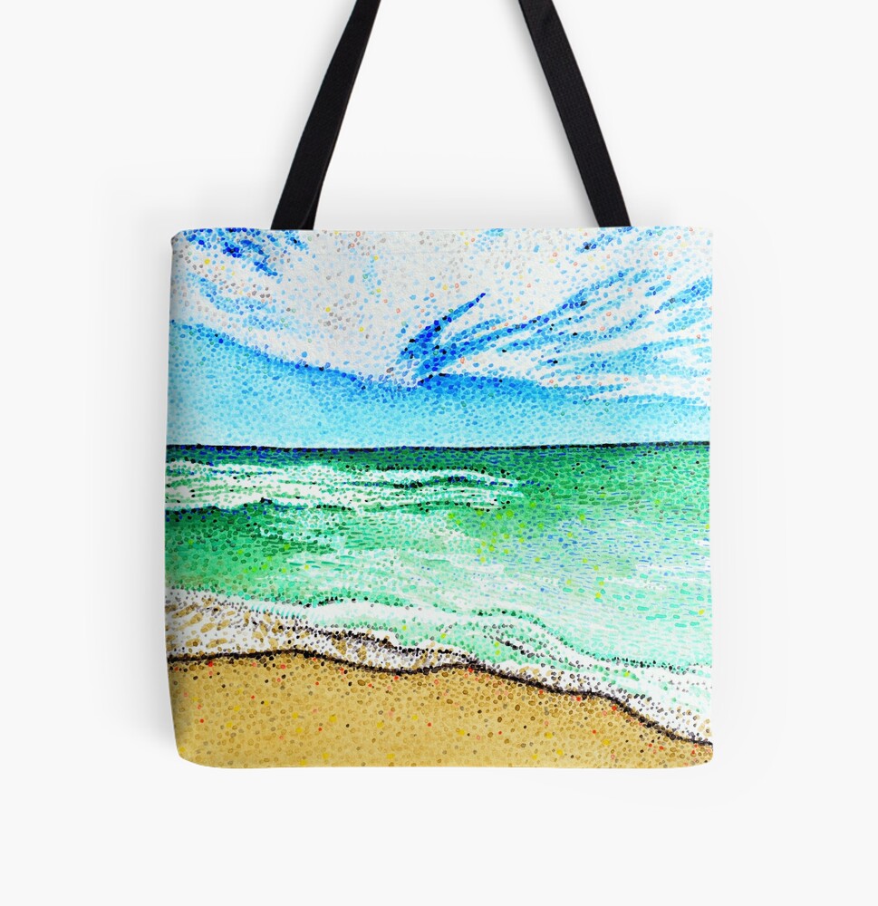 pointillism art beach